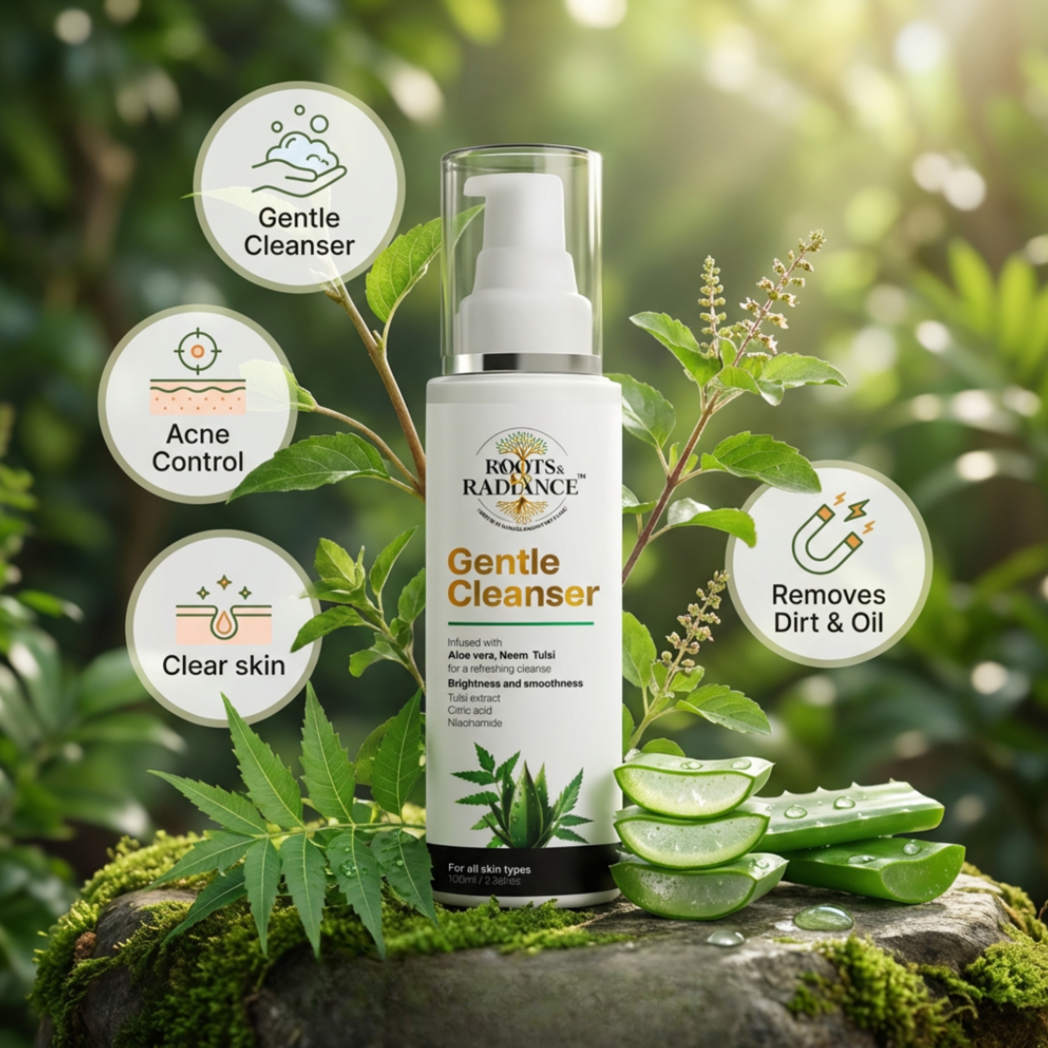 Gentle Cleanser Face Wash with Niacinamide, Aloe Vera, Neem & Tulsi product image